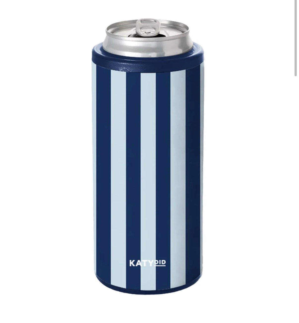 NAVY STRIPED SLIM CAN COOZIE